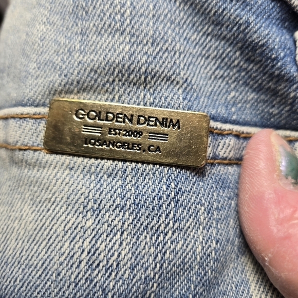 Golden distressed snake roses embroidered mens jeans - Picture 6 of 12